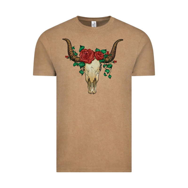 Bull Skull With Roses Vintage Tee by Artiststas | Teevron