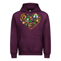 Mauve Wine st patricks  hearts Urban Hoodie - MaliasSmallBusiness