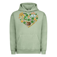 Pigment Oil Green st patricks  hearts Urban Hoodie - MaliasSmallBusiness