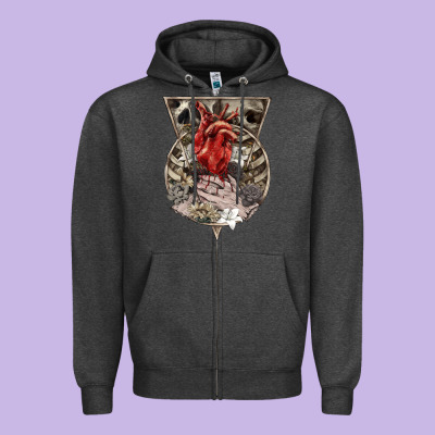 Zipper Hoodie Flower Skeleton