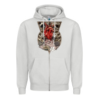 Dove Grey Flower Skeleton Zipper Hoodie - RanaPortraitStore