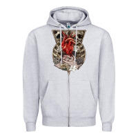 Heather Grey Flower Skeleton Zipper Hoodie - RanaPortraitStore