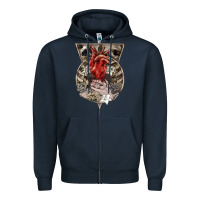 Navy Flower Skeleton Zipper Hoodie - RanaPortraitStore