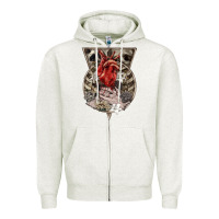 Oatmeal Heather Flower Skeleton Zipper Hoodie - RanaPortraitStore