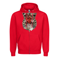 Red Flower Skeleton Zipper Hoodie - RanaPortraitStore