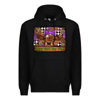 Black happy mardi gras y'all cow Premium Hoodie - Jasminsmagicworld