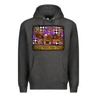 Charcoal Heather happy mardi gras y'all cow Premium Hoodie - Jasminsmagicworld