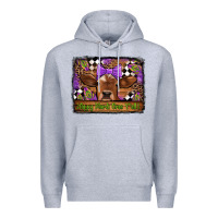 Heather Grey happy mardi gras y'all cow Premium Hoodie - Jasminsmagicworld