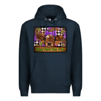 Navy happy mardi gras y'all cow Premium Hoodie - Jasminsmagicworld