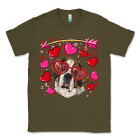 Army Green valentine's day  saint bernard dog Classic Tee - RanaPortraitStore