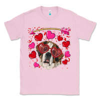 Bubblegum Pink valentine's day  saint bernard dog Classic Tee - RanaPortraitStore