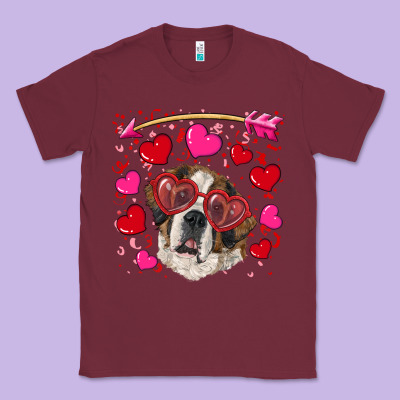 Classic Tee valentine's day  saint bernard dog