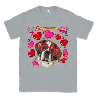 Heather Grey valentine's day  saint bernard dog Classic Tee - RanaPortraitStore