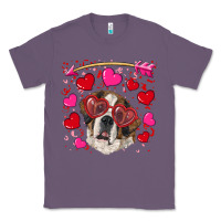 Lavender valentine's day  saint bernard dog Classic Tee - RanaPortraitStore