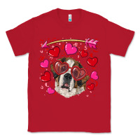 Red valentine's day  saint bernard dog Classic Tee - RanaPortraitStore
