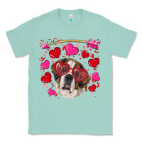 Seafoam valentine's day  saint bernard dog Classic Tee - RanaPortraitStore