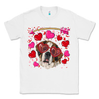 White valentine's day  saint bernard dog Classic Tee - RanaPortraitStore