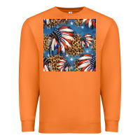 Carrot 4th of july indian headdress seamless pattern Premium Sweatshirt - HRA Design Shop