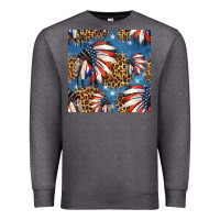 Charcoal Heather 4th of july indian headdress seamless pattern Premium Sweatshirt - HRA Design Shop