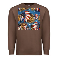 Chestnut 4th of july indian headdress seamless pattern Premium Sweatshirt - HRA Design Shop