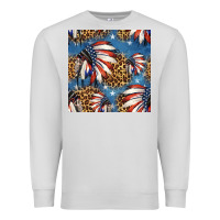 Dove Grey 4th of july indian headdress seamless pattern Premium Sweatshirt - HRA Design Shop