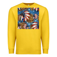 Lemon 4th of july indian headdress seamless pattern Premium Sweatshirt - HRA Design Shop