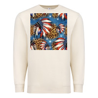 Sandshell 4th of july indian headdress seamless pattern Premium Sweatshirt - HRA Design Shop