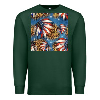 Sports Green 4th of july indian headdress seamless pattern Premium Sweatshirt - HRA Design Shop