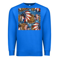 True Royal 4th of july indian headdress seamless pattern Premium Sweatshirt - HRA Design Shop