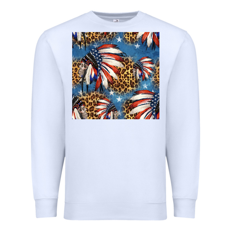 4th Of July Indian Headdress Seamless Pattern Premium Sweatshirt by HRA Design Shop | Teevron