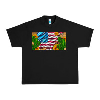 Black usa flag and cactus and sunflowers with leopard and wood license  plat Urban Heavy Tee - Artiststas