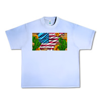 Grape Ice usa flag and cactus and sunflowers with leopard and wood license  plat Urban Heavy Tee - Artiststas