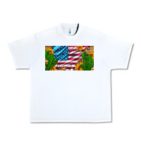 White usa flag and cactus and sunflowers with leopard and wood license  plat Urban Heavy Tee - Artiststas