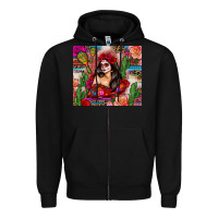 Black mexico girl serape Zipper Hoodie - Zillion Design Studio