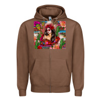 Chestnut mexico girl serape Zipper Hoodie - Zillion Design Studio