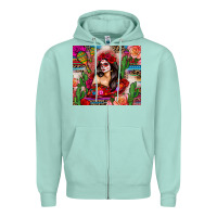 Seafoam mexico girl serape Zipper Hoodie - Zillion Design Studio