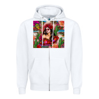 White mexico girl serape Zipper Hoodie - Zillion Design Studio