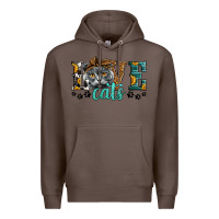 Coffee love cats scottish fold Premium Hoodie - LillyAllenDesigns