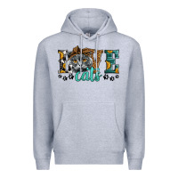 Heather Grey love cats scottish fold Premium Hoodie - LillyAllenDesigns