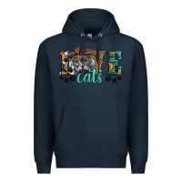 Navy love cats scottish fold Premium Hoodie - LillyAllenDesigns
