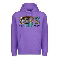 Purple love cats scottish fold Premium Hoodie - LillyAllenDesigns