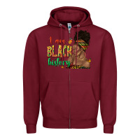 Burgundy i am black history afro black woman juneteenth Zipper Hoodie - texasbilliewilder