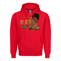 Red i am black history afro black woman juneteenth Zipper Hoodie - texasbilliewilder