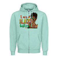 Seafoam i am black history afro black woman juneteenth Zipper Hoodie - texasbilliewilder
