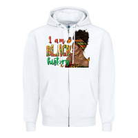 White i am black history afro black woman juneteenth Zipper Hoodie - texasbilliewilder