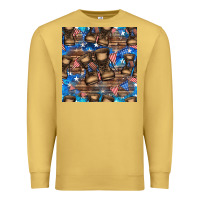 Antique Gold 4th of juky veteran boots seamless pattern Premium Sweatshirt - HRA Design Shop