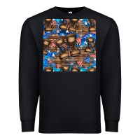 Black 4th of juky veteran boots seamless pattern Premium Sweatshirt - HRA Design Shop
