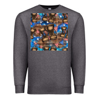 Charcoal Heather 4th of juky veteran boots seamless pattern Premium Sweatshirt - HRA Design Shop