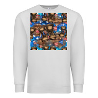 Dove Grey 4th of juky veteran boots seamless pattern Premium Sweatshirt - HRA Design Shop