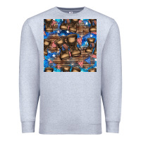 Heather Grey 4th of juky veteran boots seamless pattern Premium Sweatshirt - HRA Design Shop